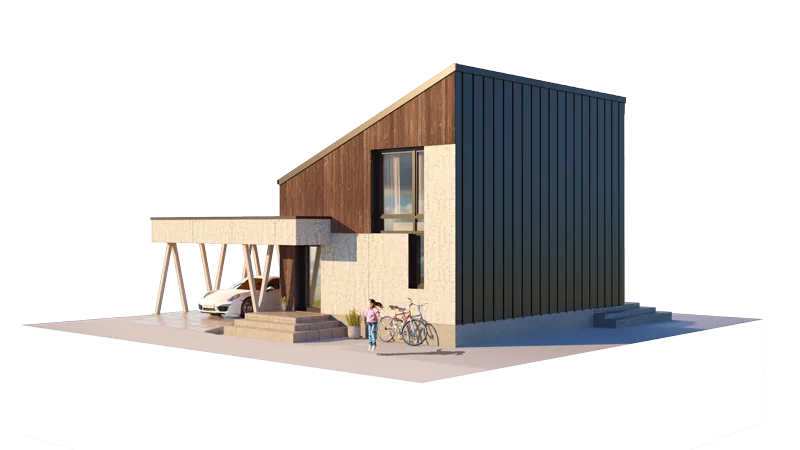 The Mountain Slope Loft with Carport detail 2