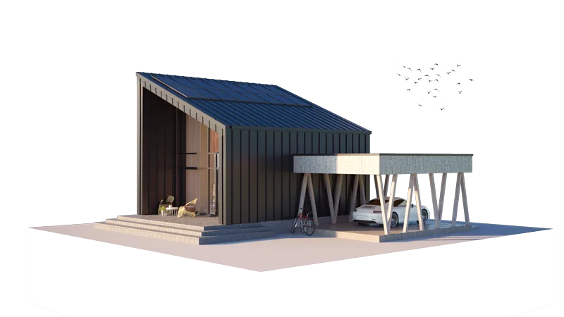 The Mountain Slope Loft with Carport detail 1