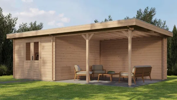 Cambridge Log Cabin with Veranda 300 x 400 cm + 400 cm