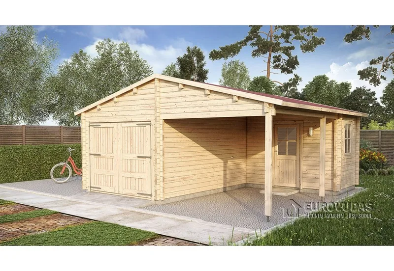 Wooden Garage with Storage Room 6 x 6 m (36 m2)