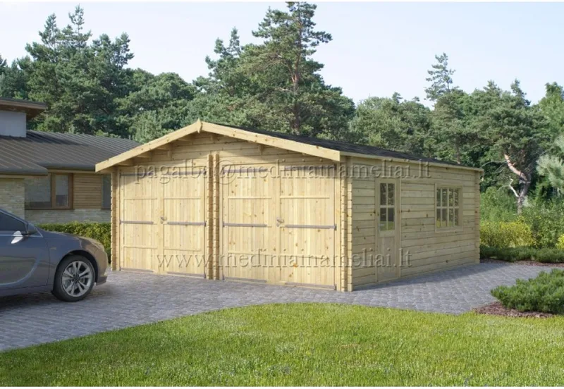 Double Wooden Garage 6 x 6 m (36 m2)