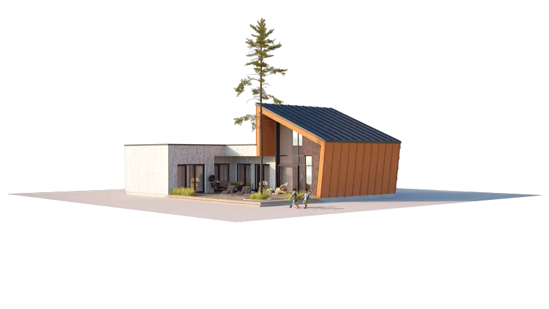 The Mountain Slope L-Shape with Carport